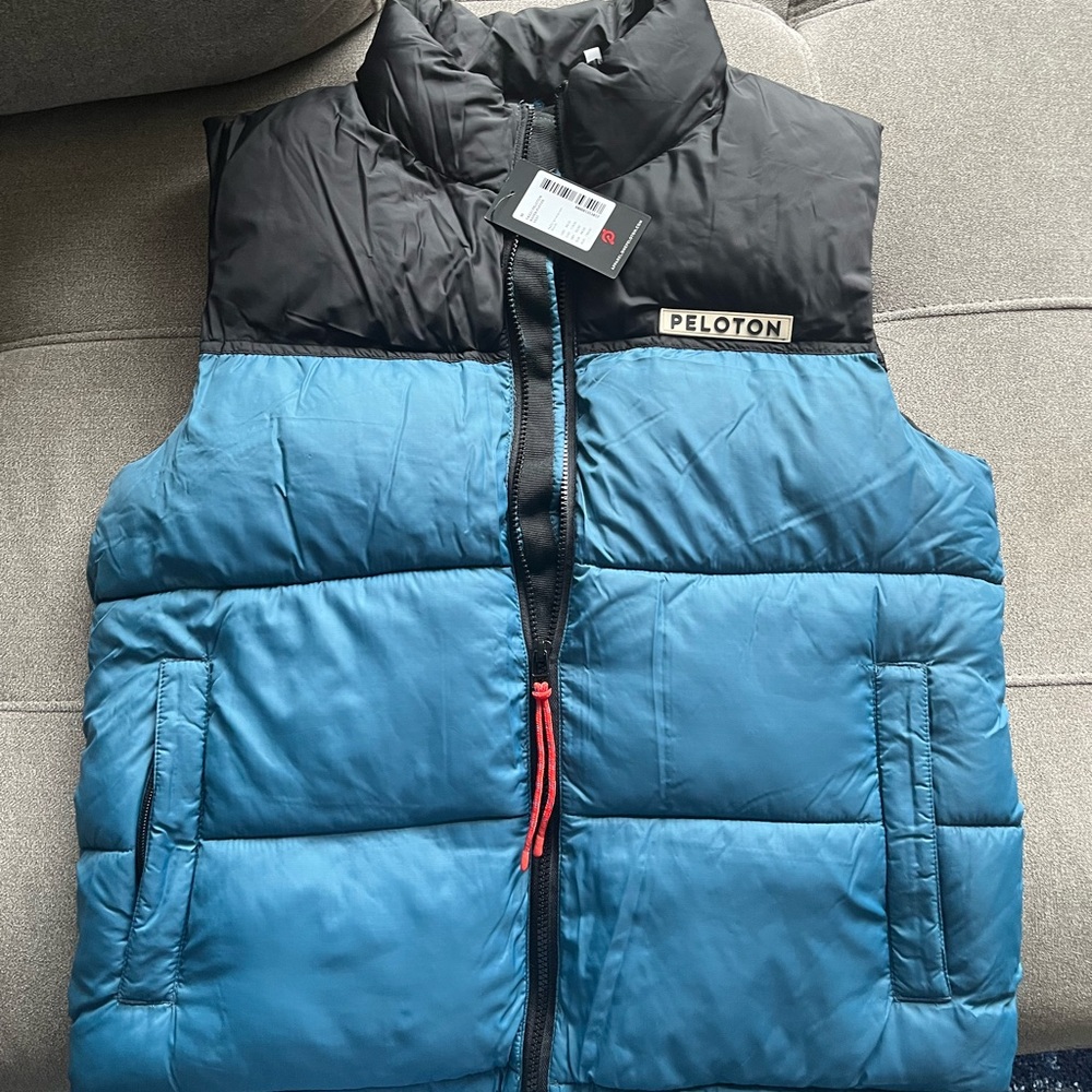 Peloton Black and Blue Quilted Vest